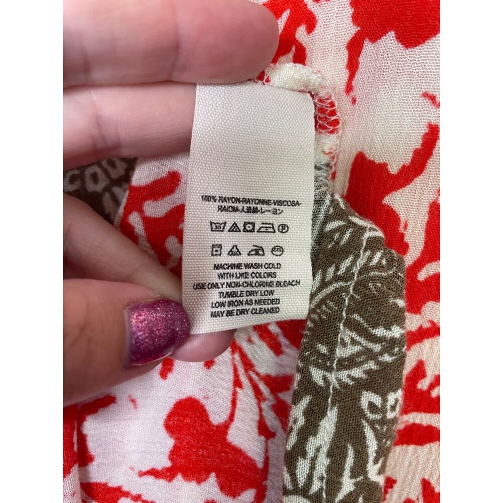 Free People Red & Cream Long-Sleeve Floral Romper M - Picture 7 of 9